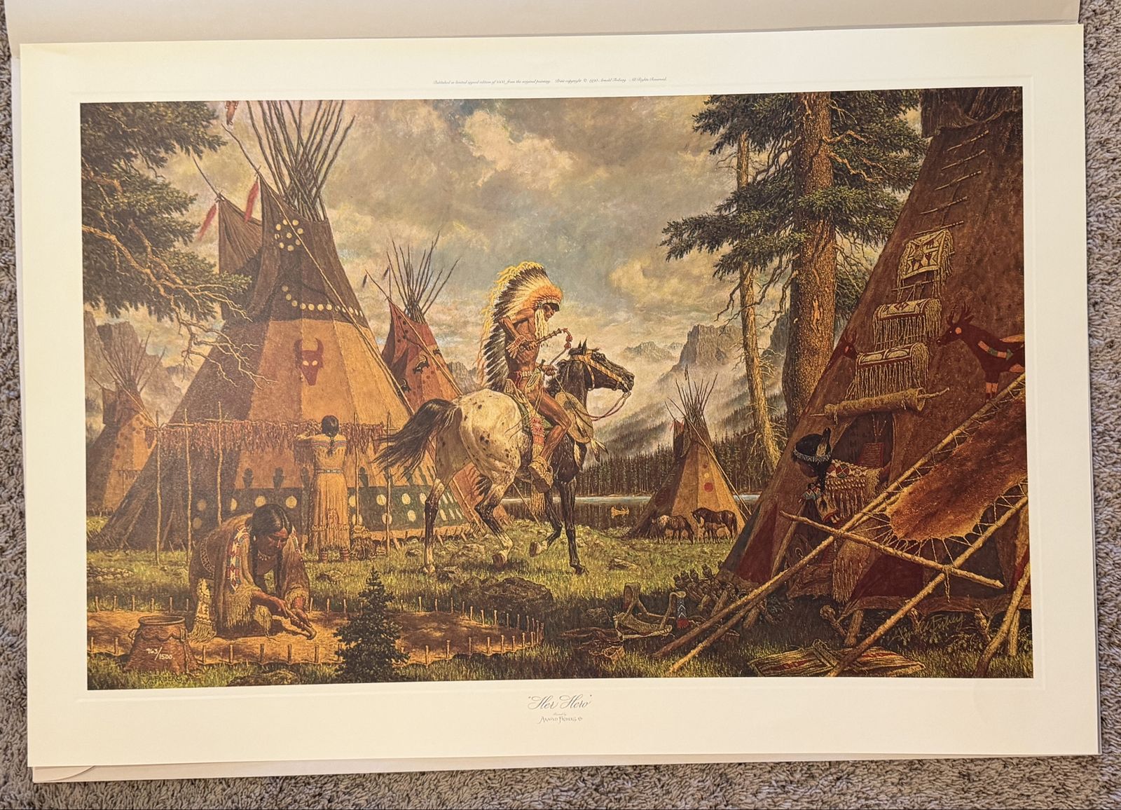Arnold Friberg "Her Hero" Limited Edition Print #963/1500 w/ COA, Western Art, Native American