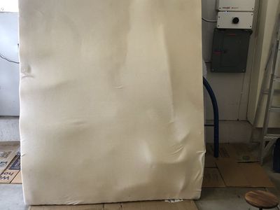 Queen mattress and box springs set and railings