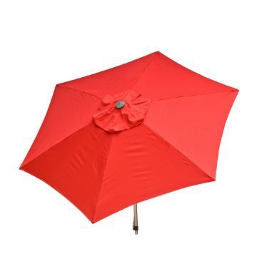 NEW! 8.5’ Push-Up Market Umbrella/Canopy, Hexagon, Solid Red