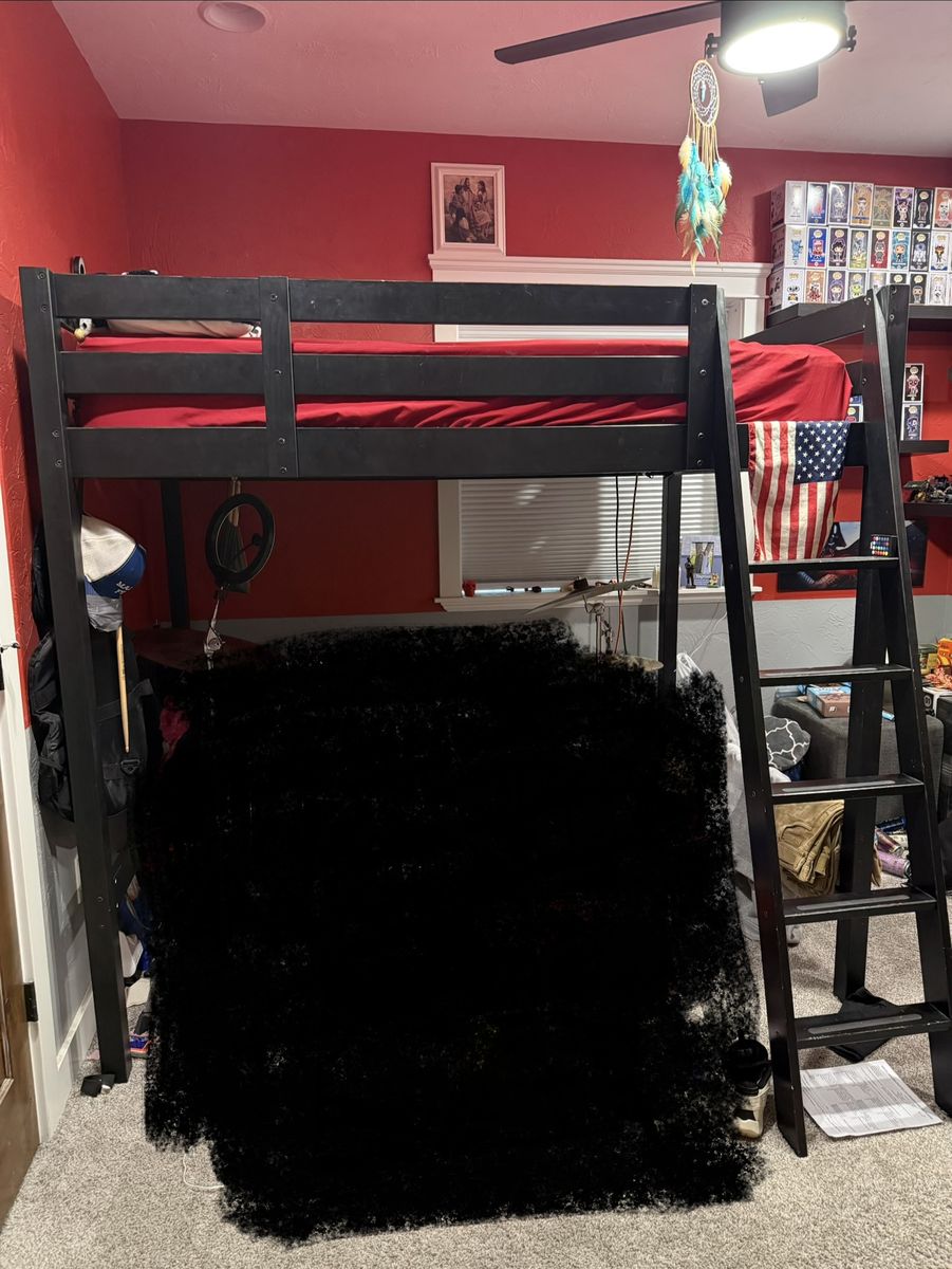 Loft bed with mattress