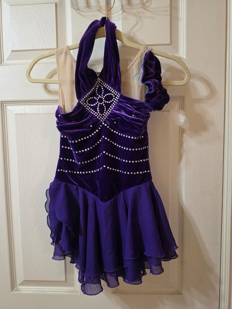 figure skate dress purple halter