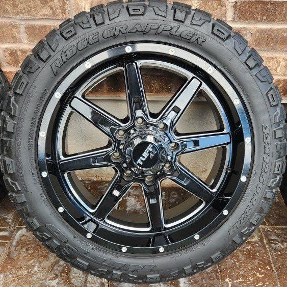 Nitto Ridge Grappler 33x12.50R22LT Tires on 22" Wheels - Set of 4, 8x180