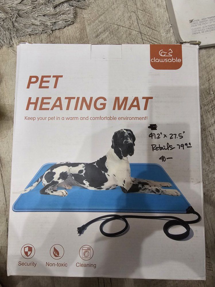 NEW Outdoor Waterproof Pet Heating Pad for Dog and Cat (47.2" x 27.5")