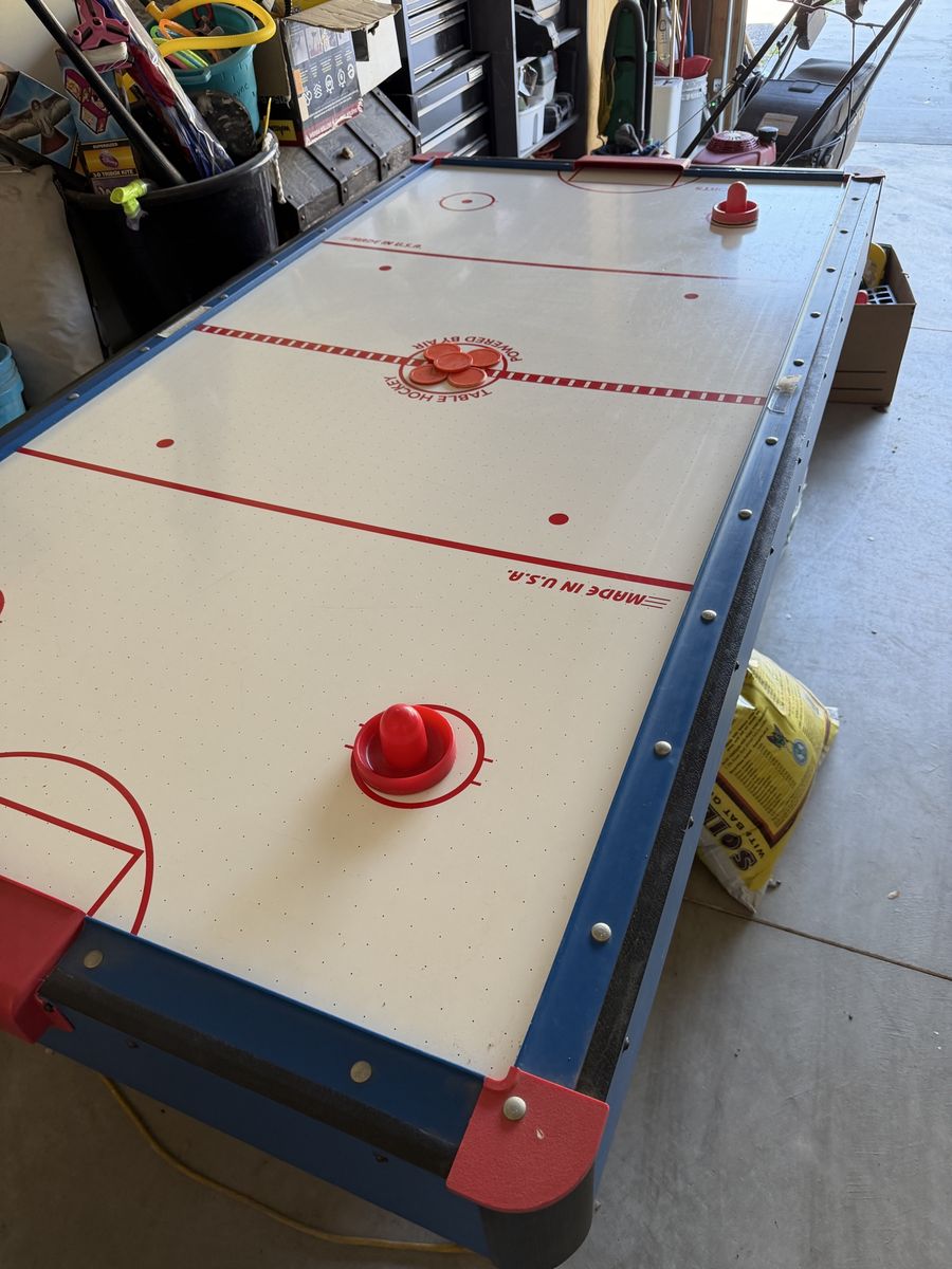 Carrom Sports Air Hockey Table - Blue/White, Vintage Style - Great for Game Room Fun