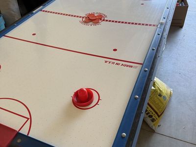 Carrom Sports Air Hockey Table - Blue/White, Vintage Style - Great for Game Room Fun