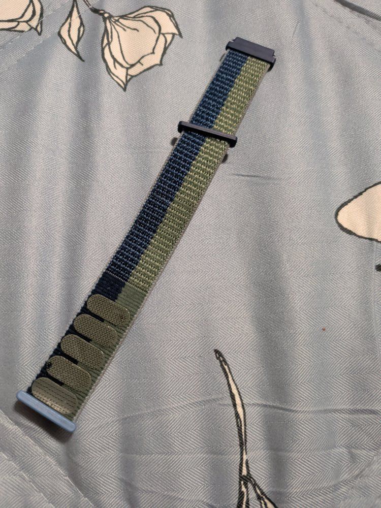 Gabb Watch Nylon Woven Watch Band Strap Blue and Green Striped
