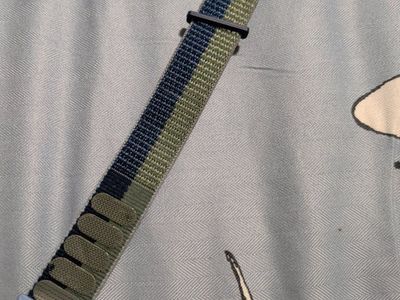 Gabb Watch Nylon Woven Watch Band Strap Blue and Green Striped