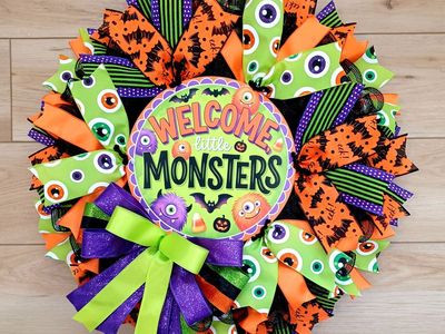 Welcome Little Monsters - Halloween Wreath