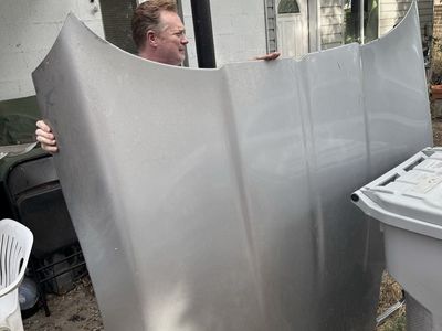 Used Silver Car Hood Panel Body Part 1985 vett hood