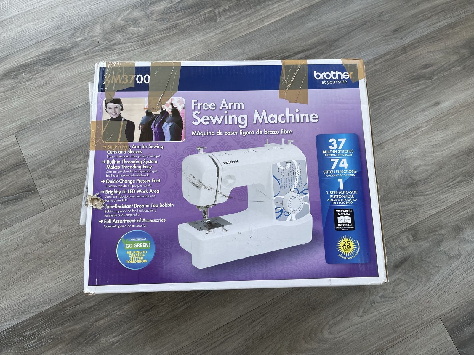 Brother XM3700 Free Arm Sewing Machine - 37 Stitches, Easy Threading, LED Work Light