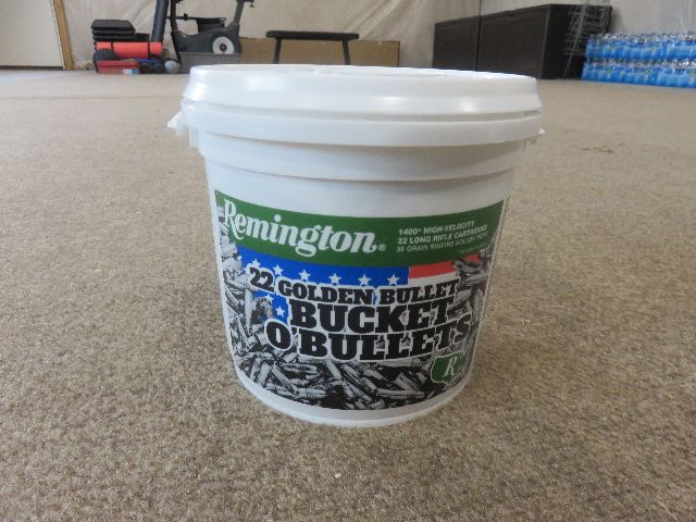 SEALED BUCKET OF REMINGTON "BUCKET OF BULLETS" - 1400 ROUNDS OF .22 HOLLOW POINT 36 GRAIN BULLETS