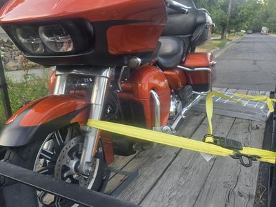 2019 low miles with 4 year paid service contrct oncluded. Harley-Davidson Road Glide Custom Motorcycle - Orange with Saddlebags