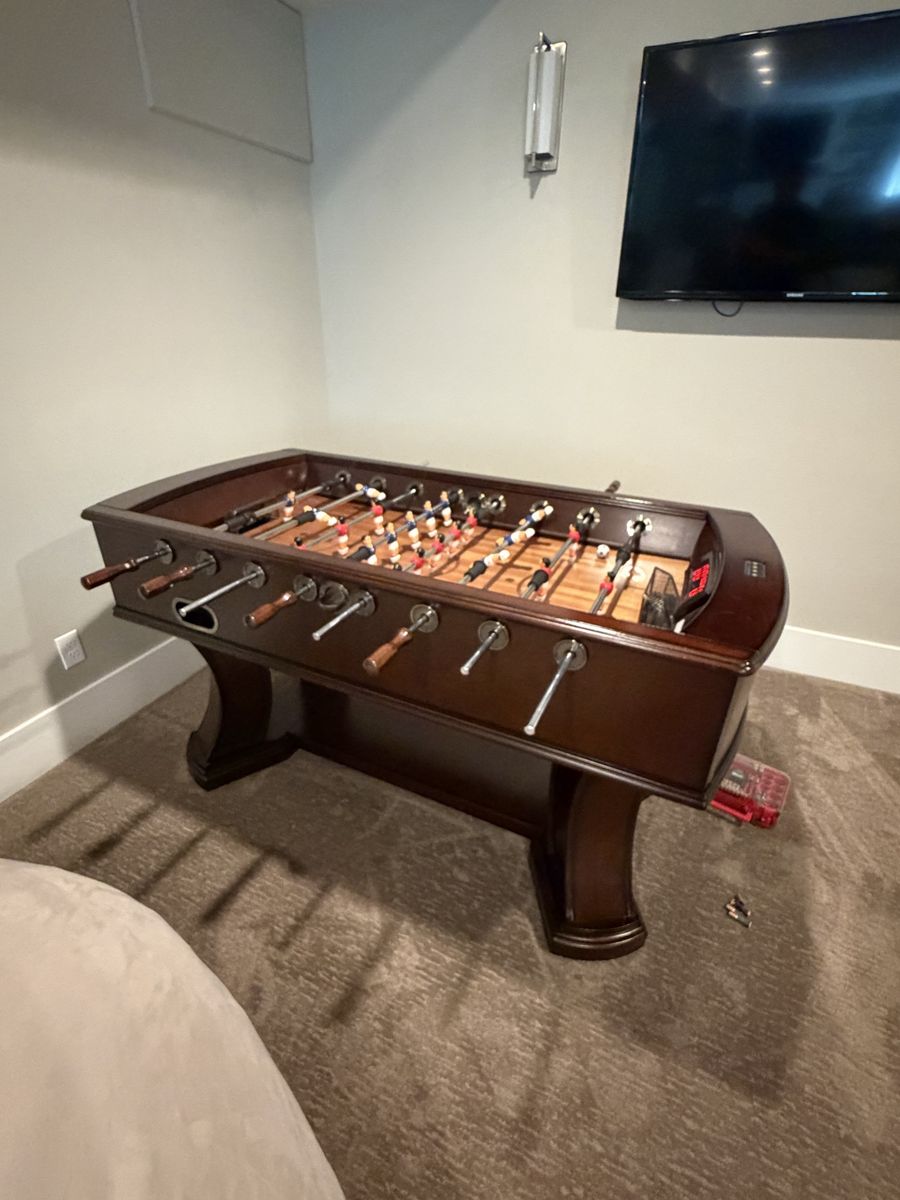 Stylish Foosball Table - Dark Wood Finish, Good Condition