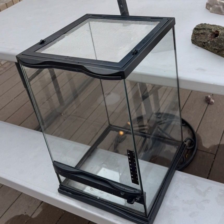 Glass Reptile Terrarium Tank Enclosure 12x12x18 with Front Opening Doors