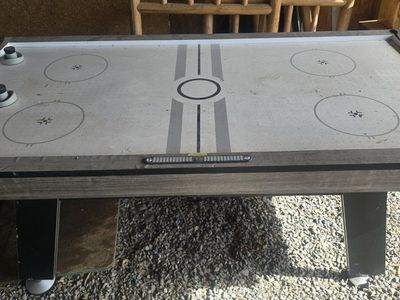 Full-Size Air Hockey Table - Electronic Scoring, Grey Finish FREE