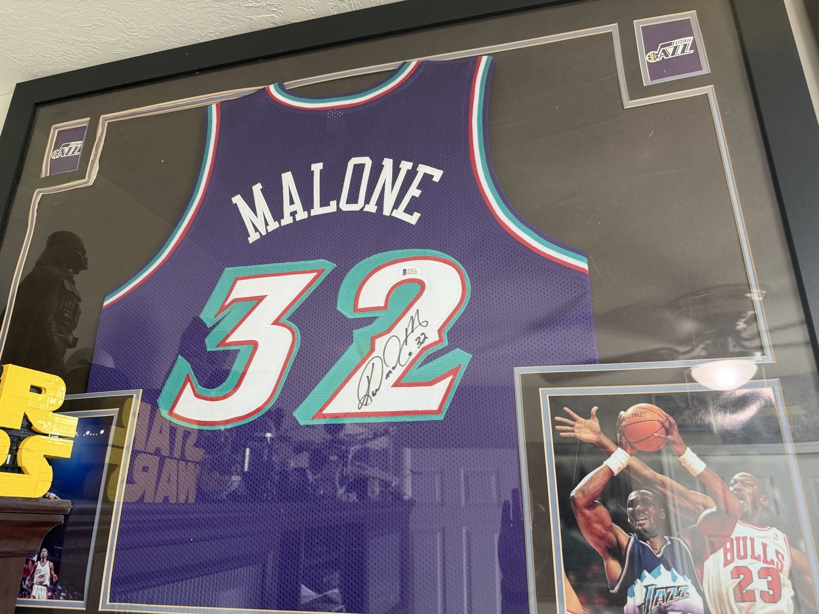 Autographed Karl Malone Utah Jazz #32 Framed Jersey Display