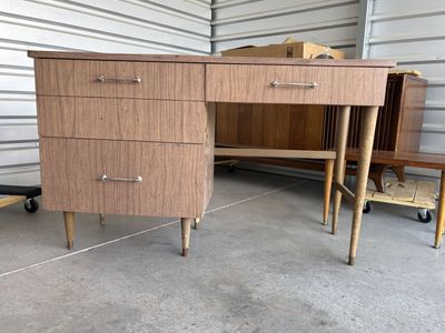 Vintage Mid Century Modern desk with drawers MCM, office