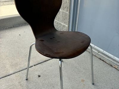 FREE Modern Dark Wood and Chrome Metal Chairs