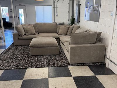 COSTCO SEREEN 6-PIECE FABRIC MODULAR SECTIONAL, CLOUD COUCH, TAUPE!!