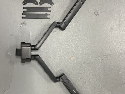 Quarx Dual Monitor Mount - Full Motion Desk Stand for 2 LCD Screens, VESA Compatible, Black