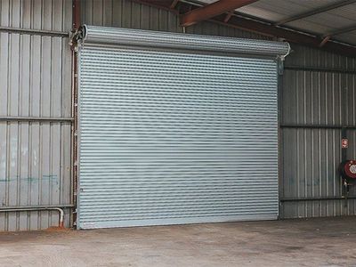 Garage Door Rollup Blue