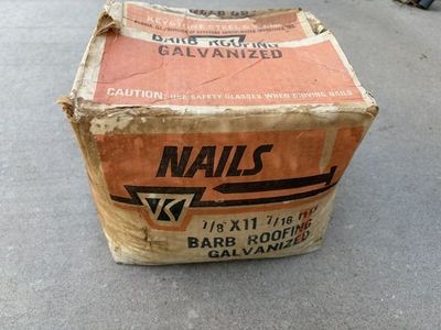 Vintage Keystone Steel & Wire Galvanized Barb Roofing Nails - 7/8" x 11 x 7/16" HD