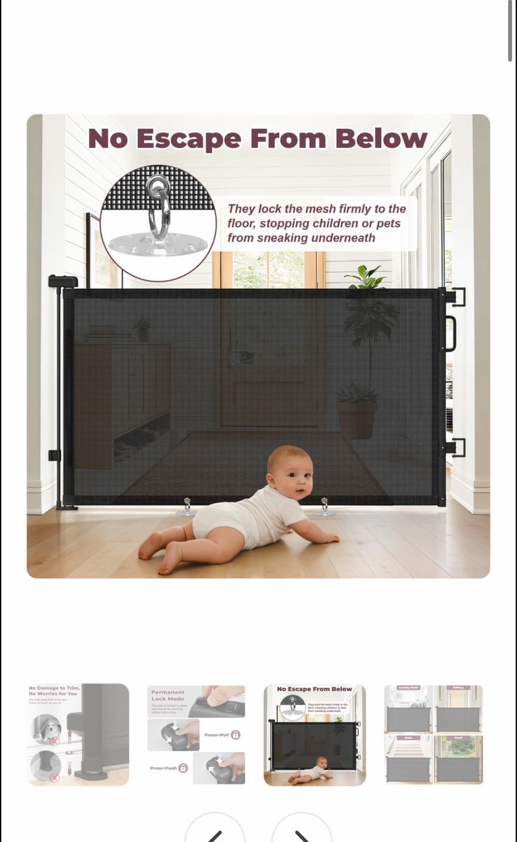 Retractable baby gate