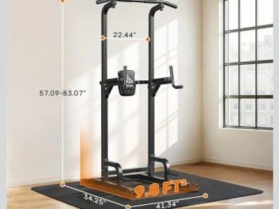 Pull Up Bar Station, 450LBS Stable Pull Up Dip Station for Home Gym Strength Training Equipment (used-good condition)