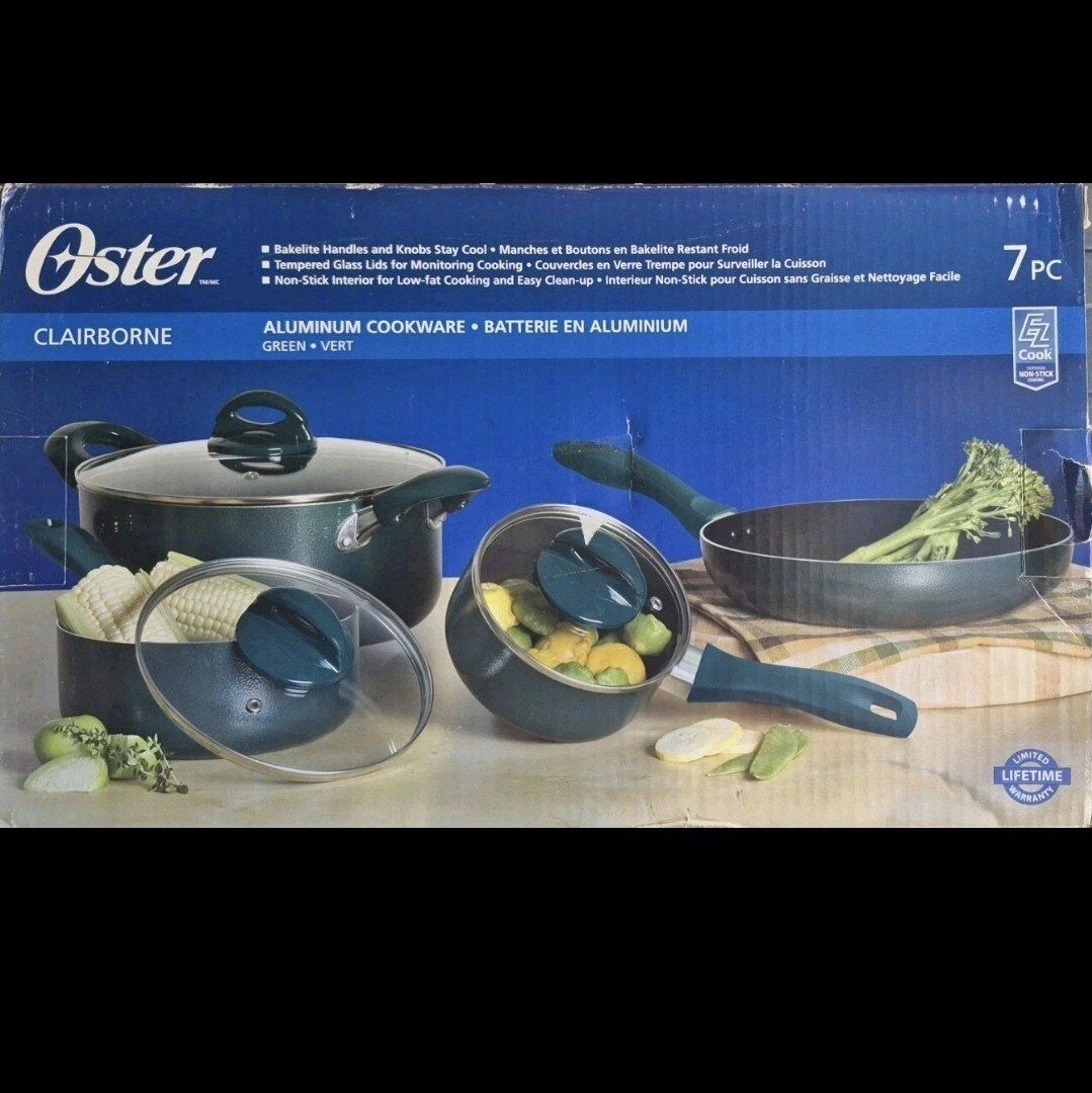 New Oster Clairborne 7-piece cookware set pan
