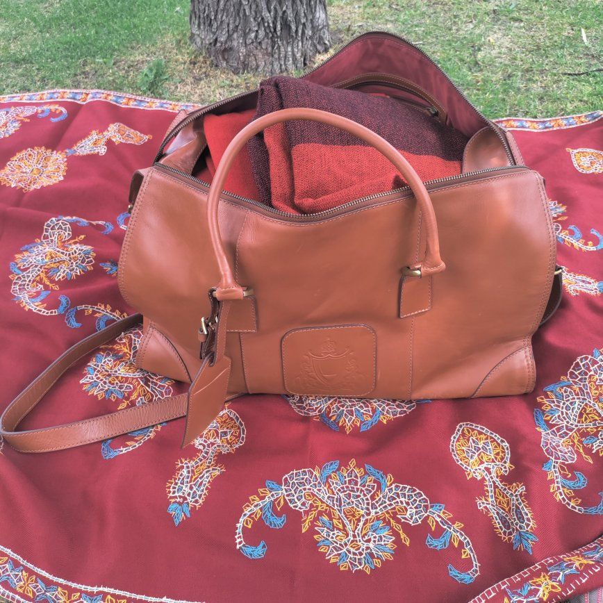 Brown Leather Duffle Bag Travel Weekender Holdall