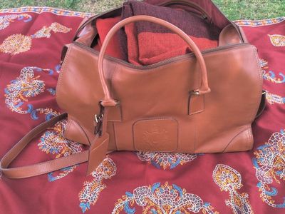Brown Leather Duffle Bag Travel Weekender Holdall