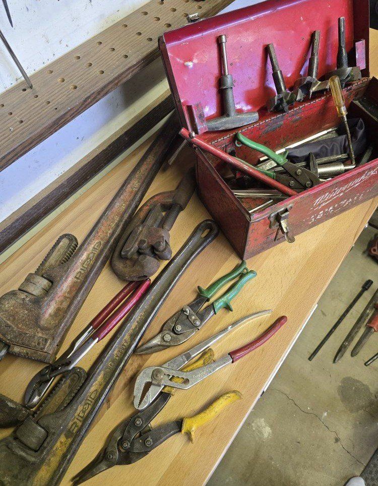 a bunch of tools and tool box