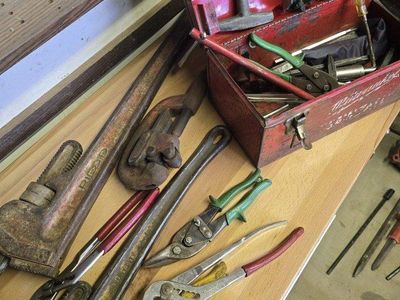 a bunch of tools and tool box