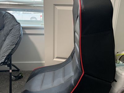 X Rocker Floor Gaming Chair with Built-in Speakers - Black and Red Leatherette