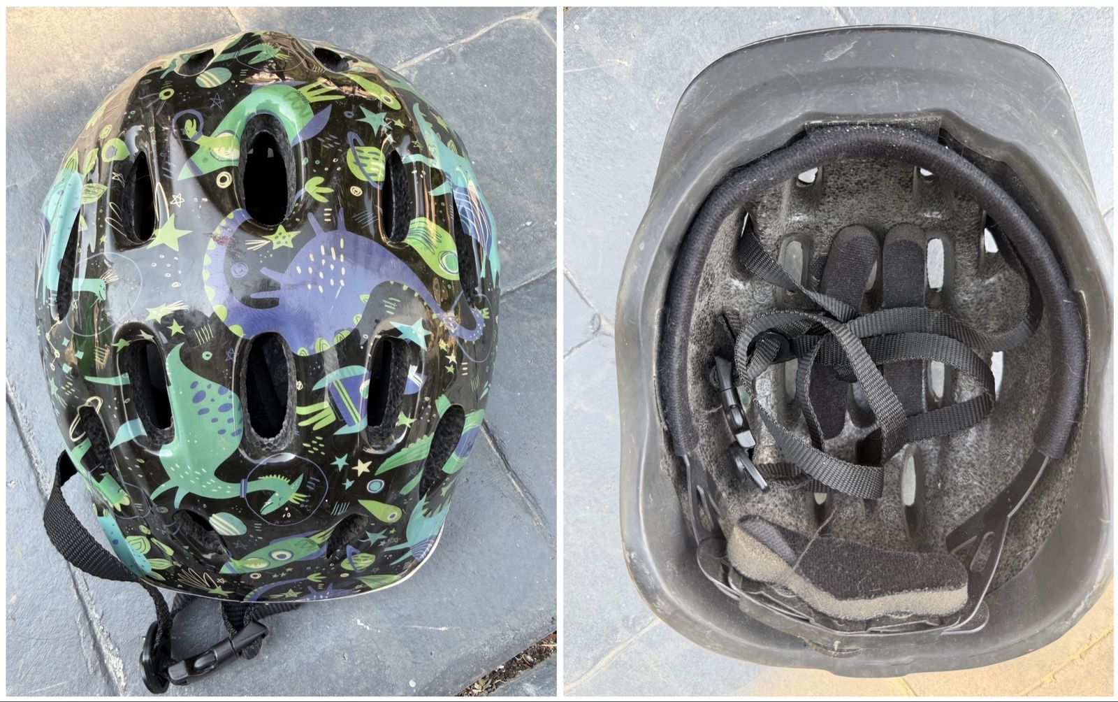 Dinosaur Pattern Kids' Bike Helmet - Adjustable Strap, Vented Design for 3-5 year olds