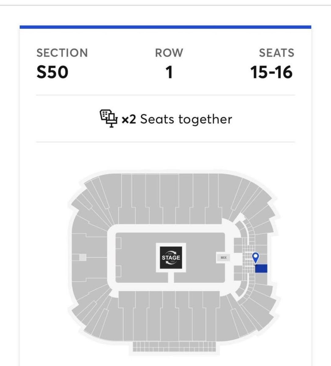 2 Zach Bryan Concert Tickets - Aug 7 Rice Eccles Stadium SLC - Sec S50 Row 1