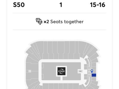 2 Zach Bryan Concert Tickets - Aug 7 Rice Eccles Stadium SLC - Sec S50 Row 1