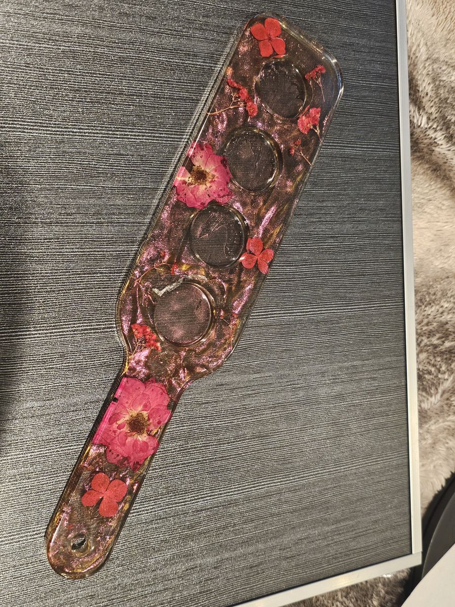 Handmade Resin Floral Flight Paddle with Real Pressed Flowers