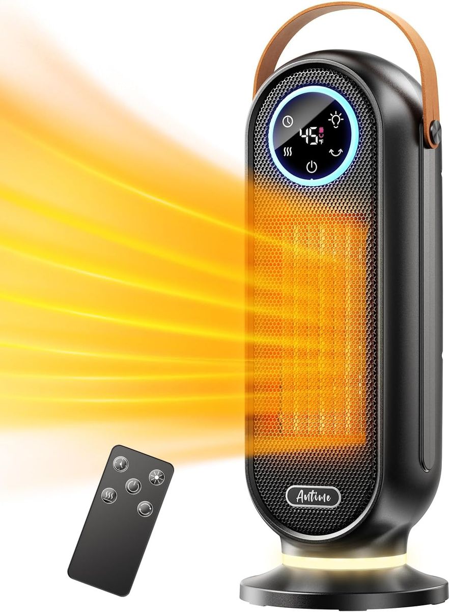 NEW Space Heaters for Indoor Use, 16 Inch Portable, 1500W Fast Heating Space Heater with Thermostat, 90°Oscillation, 12H Timer