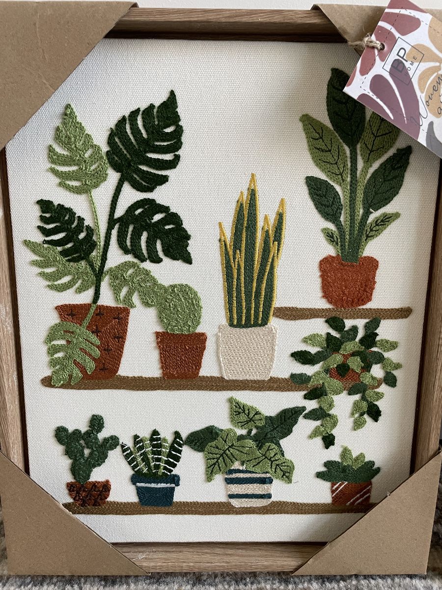 New Home Textile embroidery Woven wall Art Plants