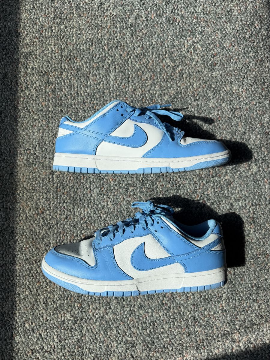 Nike Dunk Low UNC Carolina Blue Men's Size 10.5 Lightly Worn