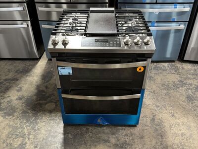 GE DOUBLE OVEN 5 BURNER GAS RANGE