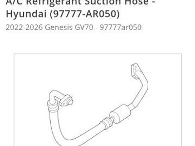 Hyundai 97777-AR050 A/C Refrigerant Suction Hose for 2022-2026 Genesis GV70