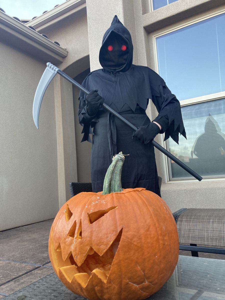 Grim Reaper Halloween Costume with Scythe