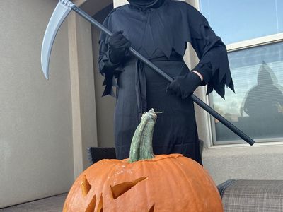 Grim Reaper Halloween Costume with Scythe