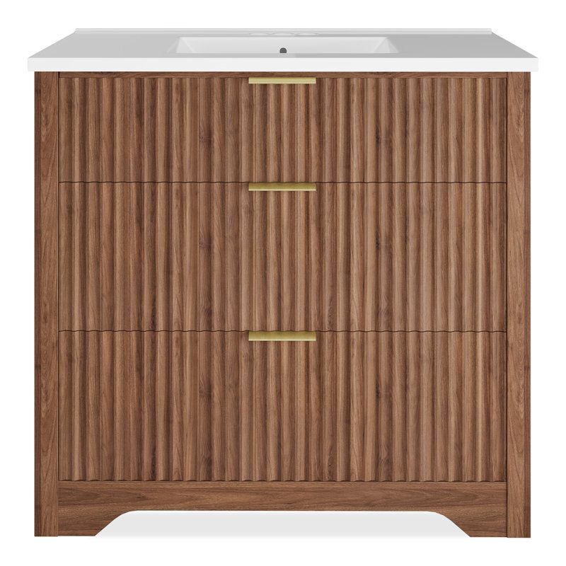 Fluted Bathroom Sink Vanity [RETAIL: $349.99]