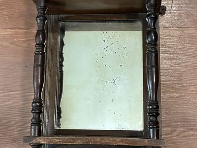 Antique Victorian Mahogany Wall Mirror Shelf