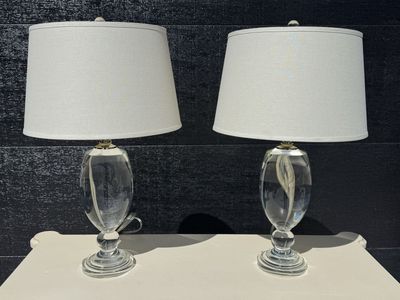 Pair Pottery Barn Lexington Glass/Crystal Lamps