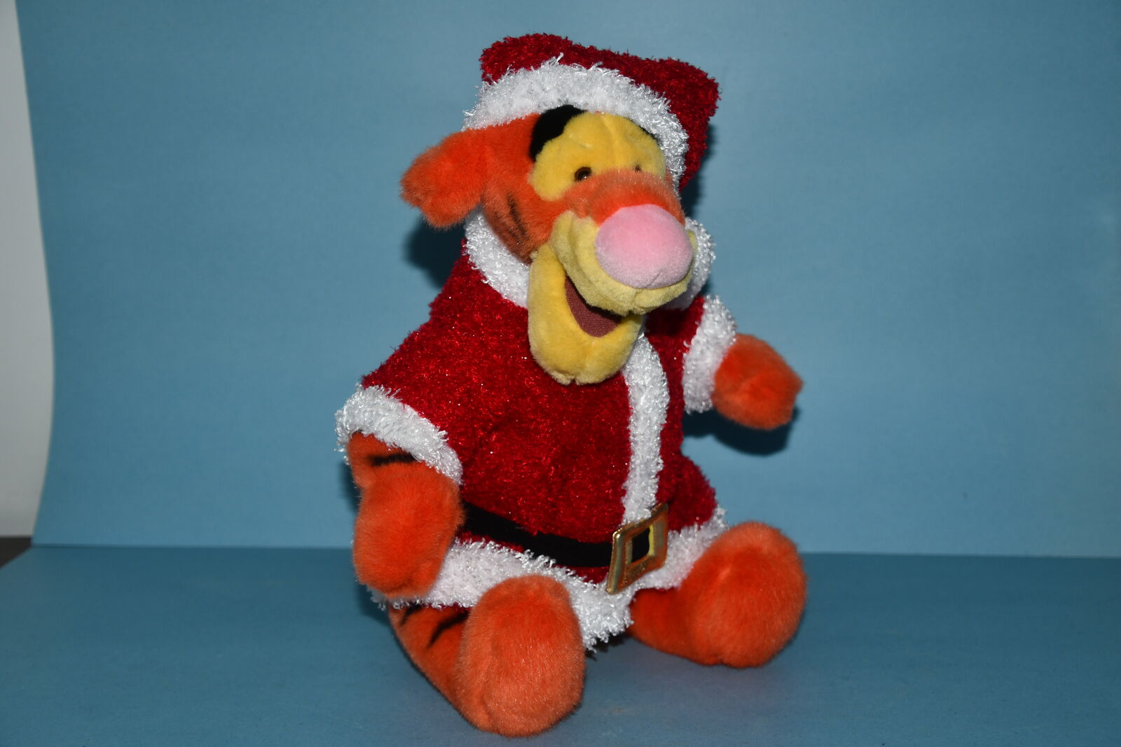 WINNIE THE POOH "SANTA TIGGER" STUFFED ANIMAL ~ HEIGHT 12" ~ DISNEY ~ CLEAN!