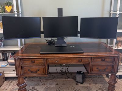 Like-New Triple Monitor Standing Desk Workstation